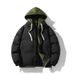 Chaqueta acolchada unisex de invierno con capucha y capas: diseño de dos piezas, estilo urbano, con relleno de poliéster grueso para hombre y mujer._voghion.com