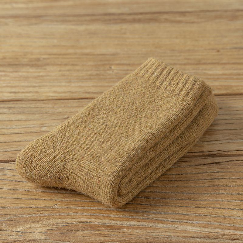 Autumn and winter solid color thick wool socks men and women mid tube socks thick warm terry socks long socks towel socks wholesale_voghion.com