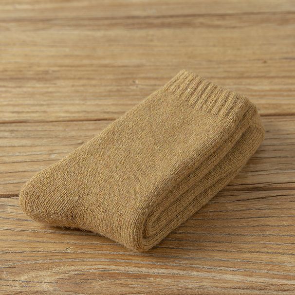 Autumn and winter solid color thick wool socks men and women mid tube socks thick warm terry socks long socks towel socks wholesale_voghion.com