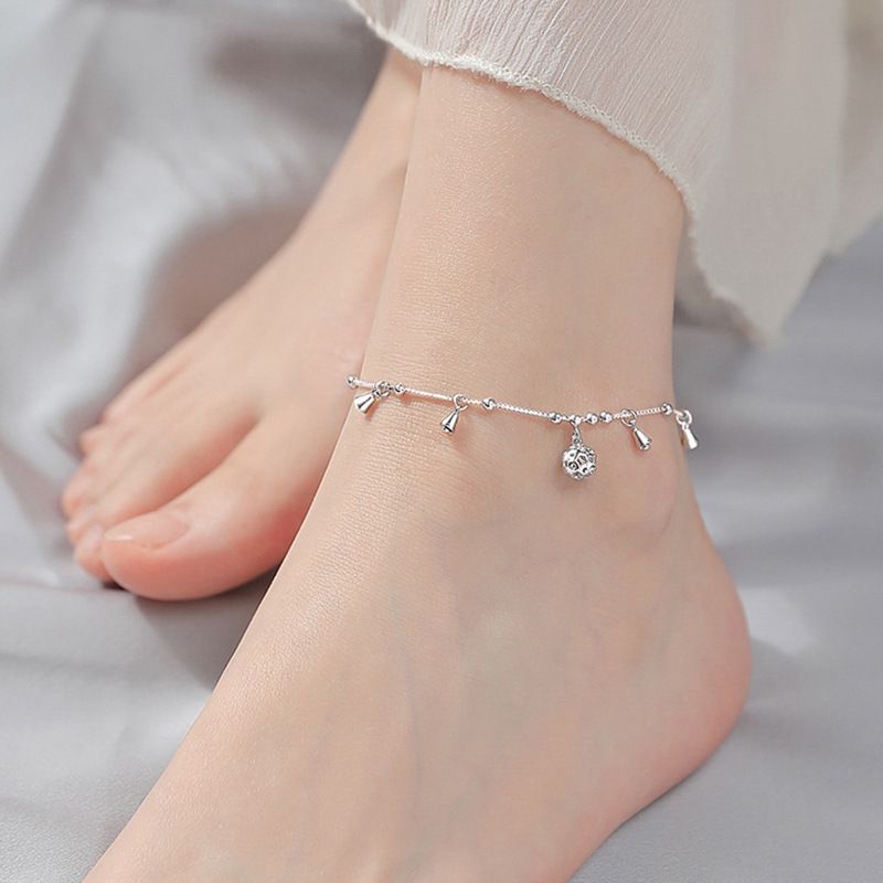 National Trend Exquisite Ball Anklet For Women, Niche Ancient Style Simple Design Palace Bell Chain Foot Jewelry 2025_voghion.com