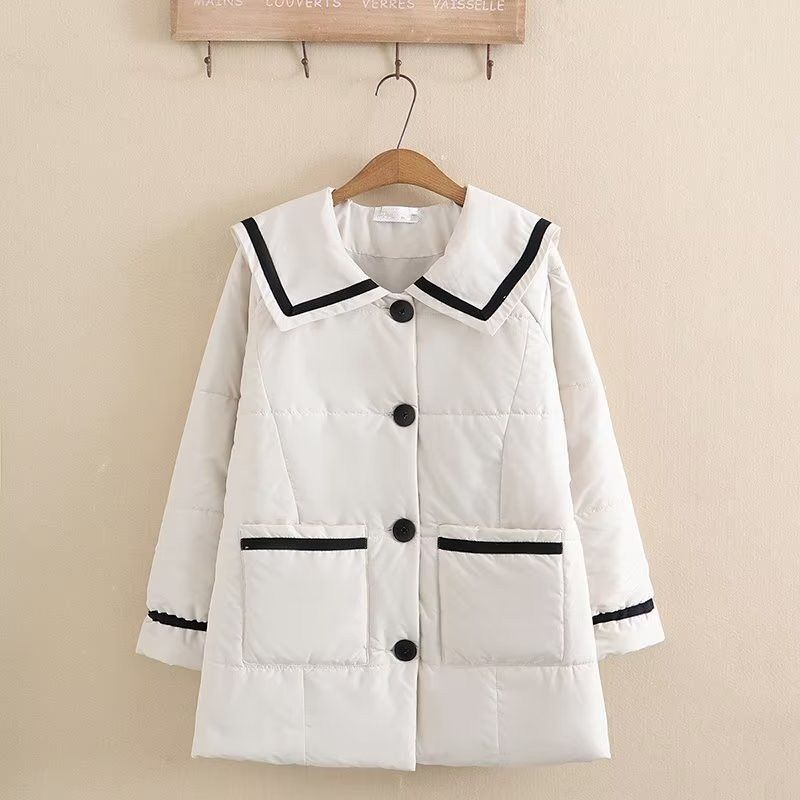 Plus Size Women's Clothing Winter Jacket Lapel Long Sleeves Interlayer With Cotton Thickening Zipper Extra Large Size_voghion.com