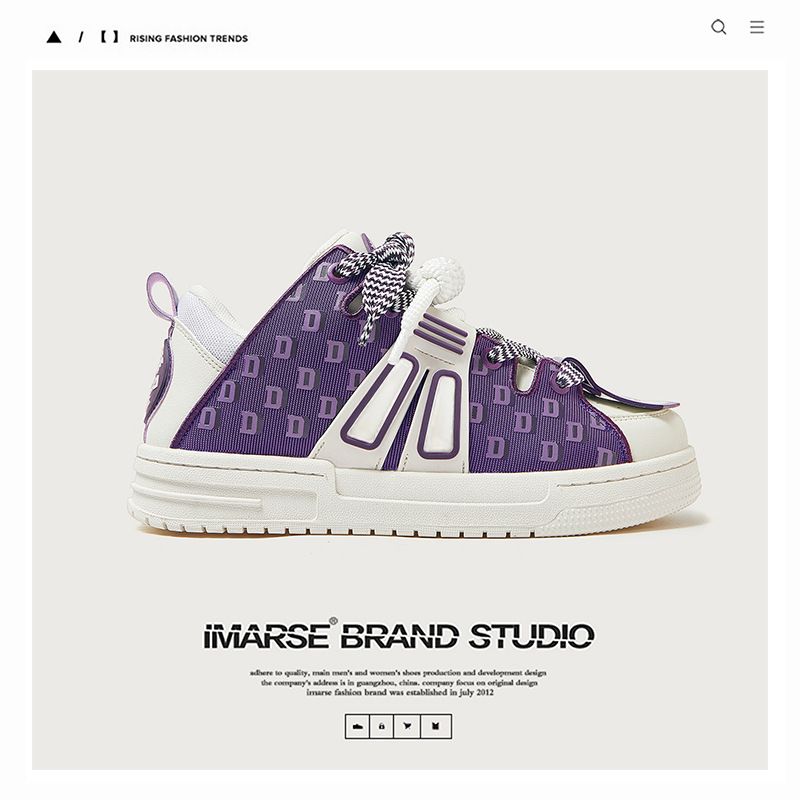 Scarpe da uomo National Tide Scarpe da uomo Scarpe alla moda Doppi lacci Sneakers viola da strada Uomo e donna Stesso stile Scarpe da coppia Scarpe da pane_voghion.com