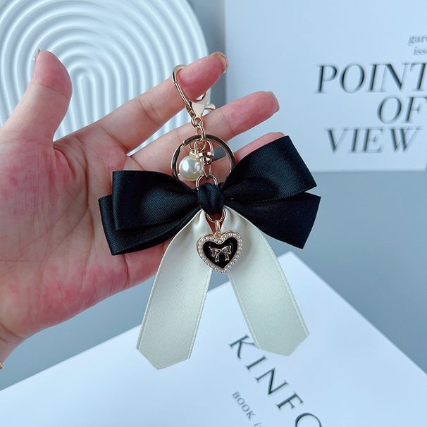 Portachiavi per auto da donna, ciondolo per borsa, piccolo regalo ornamentale, con papillon color-block, personalità alla moda_voghion.com