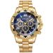 Men's Large Dial Blue Light Steel Band Quartz Watch_voghion.com