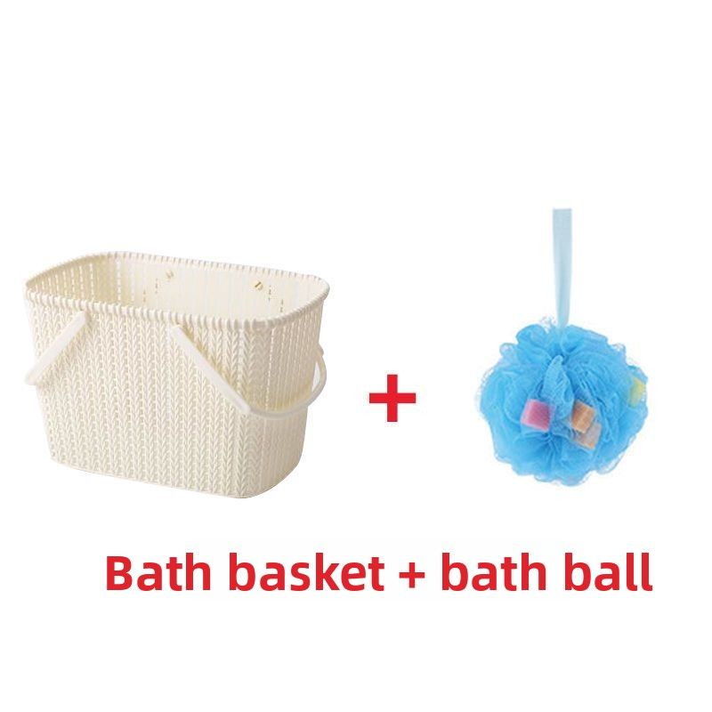 Handheld Basket For Toiletries, Cute Korean Basket, Bath Storage Box, Plastic_voghion.com