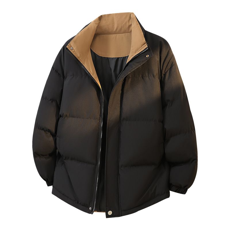 Men's Clothing Unisex Stand Collar Thickened Casual Puffer Jacket - Warm Coat For Men & Women (Black, Beige, Light Gray, Sky Blue, Light Yellow)_voghion.com