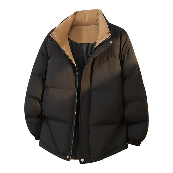 Men's Clothing Unisex Stand Collar Thickened Casual Puffer Jacket - Warm Coat For Men & Women (Black, Beige, Light Gray, Sky Blue, Light Yellow)_voghion.com