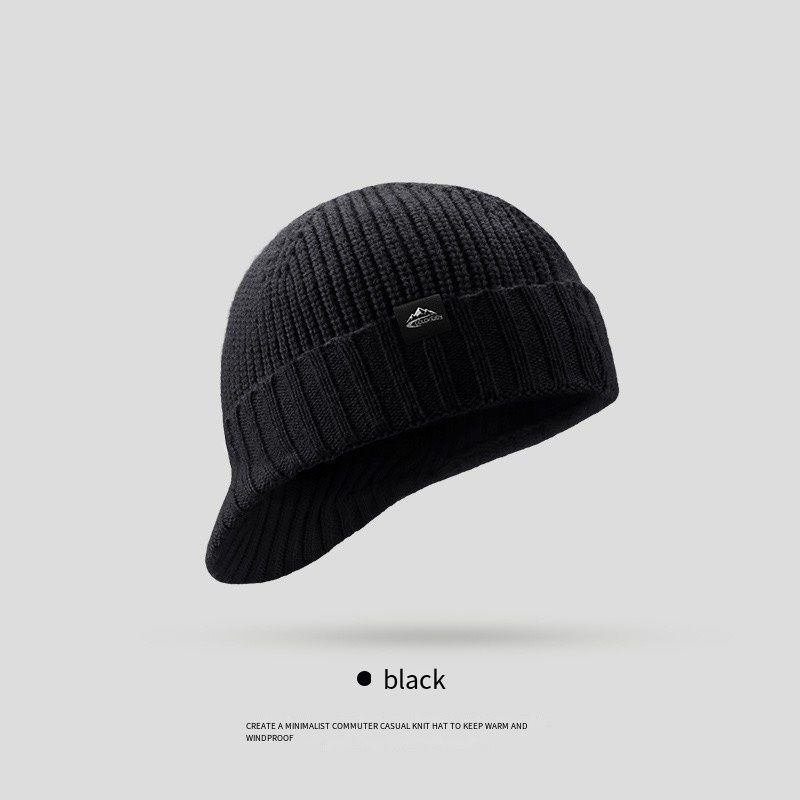 Chapeau en laine pour hommes, automne et hiver, chaud, tout froid, tricoté, tendance, velours antarctique, coupe-vent_voghion.com
