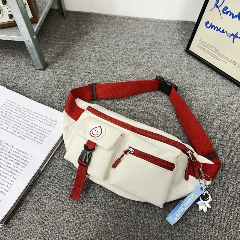 Cool crossbody bag men's cross chest bag Street trend student shoulder bag casual men's waist pack carry-on bag（Strap pendant）_voghion.com