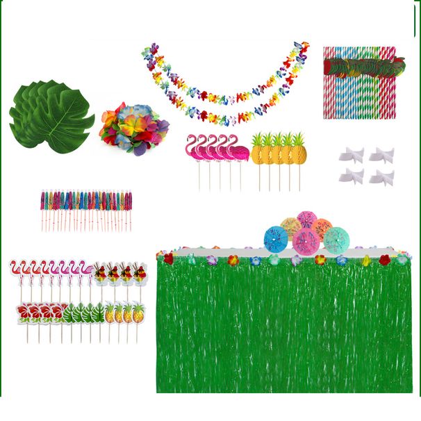 Halloween 156PCS/sets tassel table skirt holiday party scene layout table honeycomb toothpick straw combination set _voghion.com