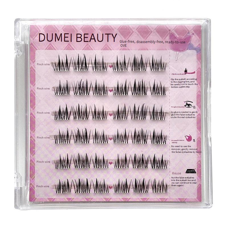 Beauty Health Glue Free And Removable Sunflower False Eyelashes Segmented Self Adhesive Eyelashes Double Pointed Sunflower Stem Free Glue_voghion.com