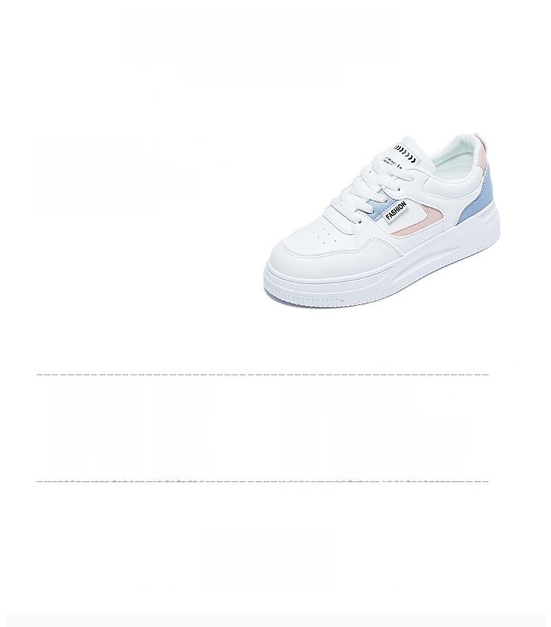 Trendy Basic White Damen 2024 Frühjahr Neue atmungsaktive Boardschuhe mit dicker Sohle im koreanischen Stil_voghion.com