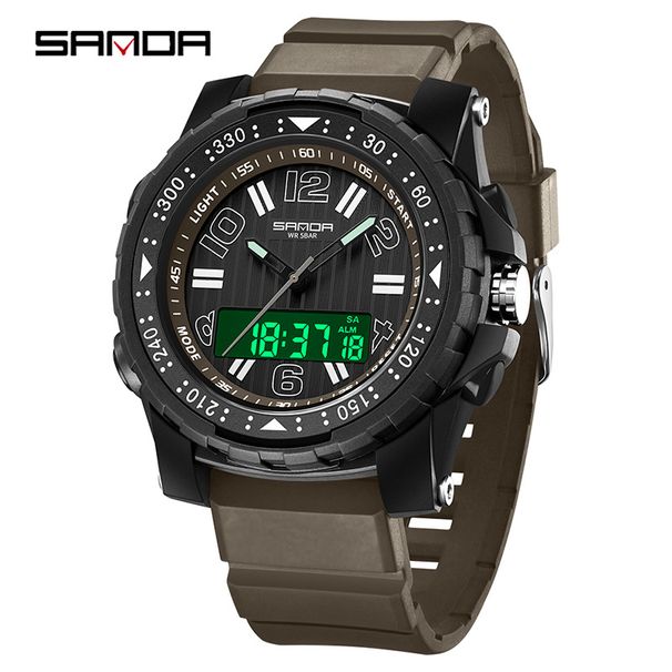 Sleek Dual Display Digital Watch With Night Light & Waterproof - Multifunctional Student Watch For Men And Women Dual Display Electronic Watch_voghion.com