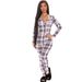 Women’s Printed V-Neck Jumpsuit Pajamas – Long Sleeve & Pant Comfortable Loungewear – Stylish Cotton-Blend Romper For All Seasons_voghion.com