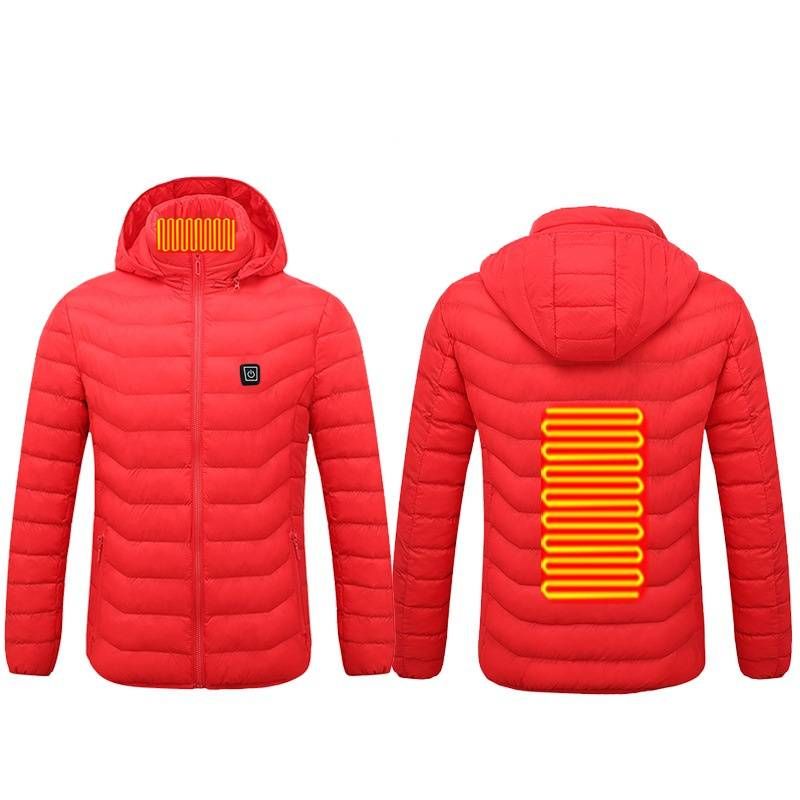 Men's Clothing long sleeve winter hooded windproof warm jacket men's electric heating clothes cotton clothes_voghion.com