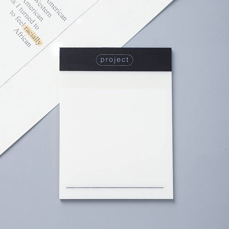 Transparent Sticky Notes - Waterproof, Reusable, Non-Damaging Grid Index Tabs For Books, Office & Study (50 Sheets/Pack, Multiple Colors)_voghion.com