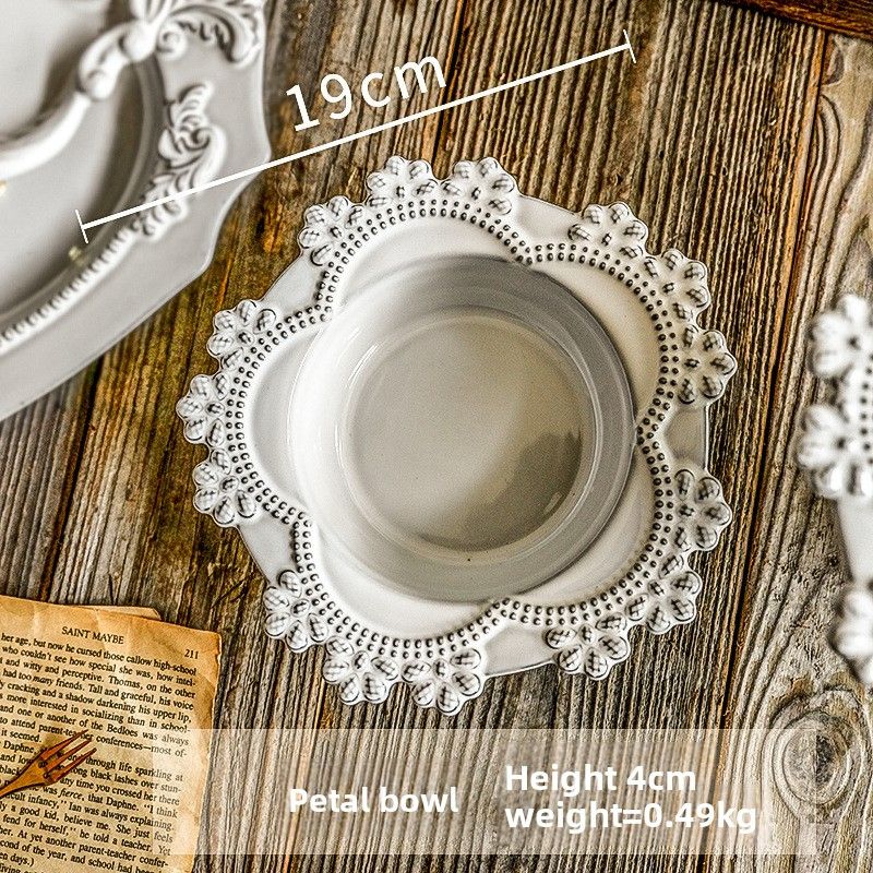 Vintage Ceramic Bowls – Elegant Floral Embossed Salad & Dessert Dishes For Yogurt, Fruit & Elegant Dining_voghion.com