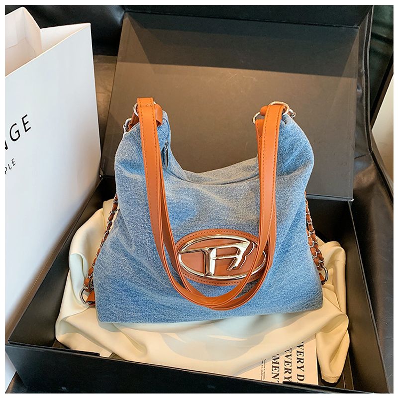 Bag 2023 New Simple Underarm Bag Handbag Shoulder Bag Denim Tote Bag Large capacity Valentine's Day practical_voghion.com