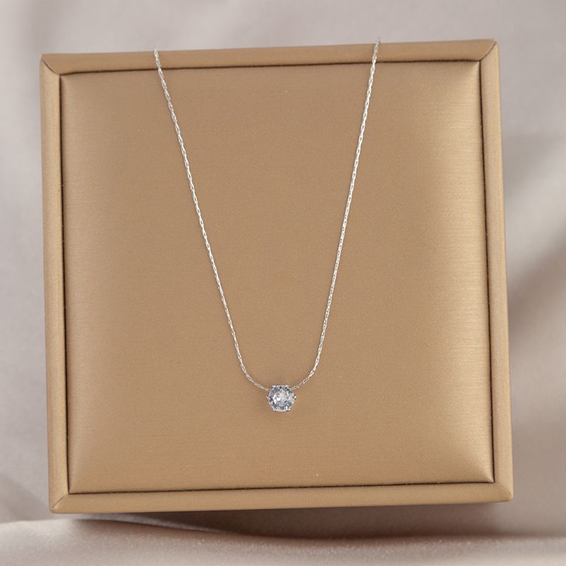 Minimalist Temperament, Six Claw Necklace, Women's Titanium Steel Not Fading, Niche, Light Luxury, Single Diamond_voghion.com