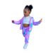 M8069 children's clothing 2024 casual sports new cardigan long sleeved tie dyed hoodie set_voghion.com