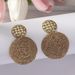 Dopamine Colorful Raffia Round Woven Sweet Elegant High-end Earrings Jewelry For Women_voghion.com