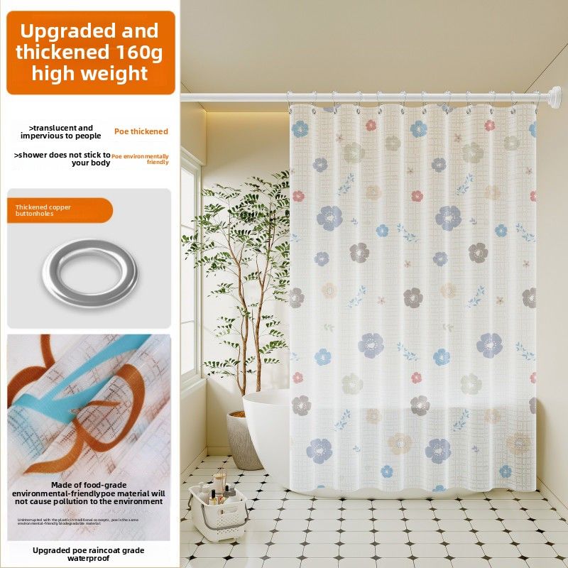 Partition Hih-end Mildew-proof Quick-dryin Waterproof Cloth Bathroom Bath Shower Blockin Hanin Curtain Free_voghion.com
