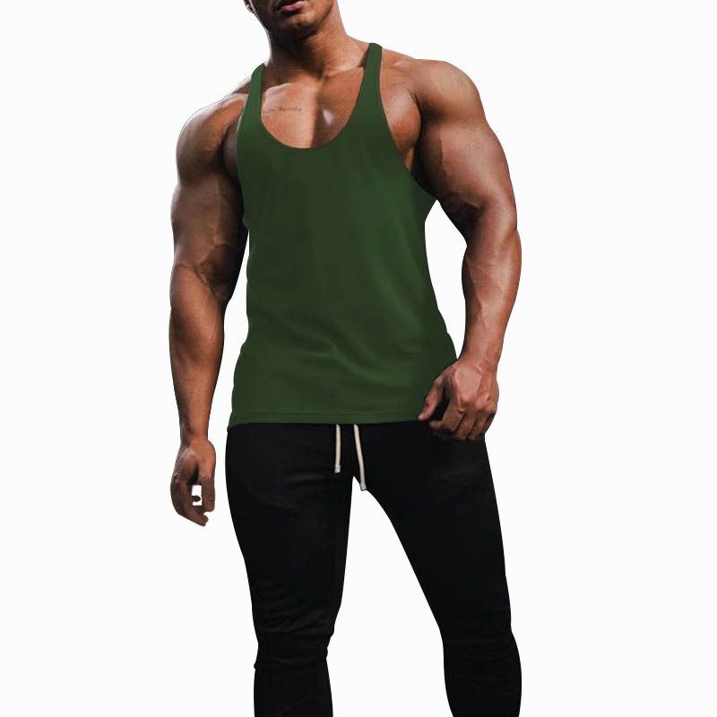 Cross-border Men's Vest Breathable Slim-fit Solid Color Summer Youth Sports Fitness Hurdle Sleeveless Bottom Shirt_voghion.com