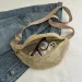 Strandmode: Gewebte Stroh-Umhängetasche, Brusttasche mit verstellbarem Gurt, Hüfttasche für Damen, ideal für den täglichen Gebrauch 250526_voghion.com