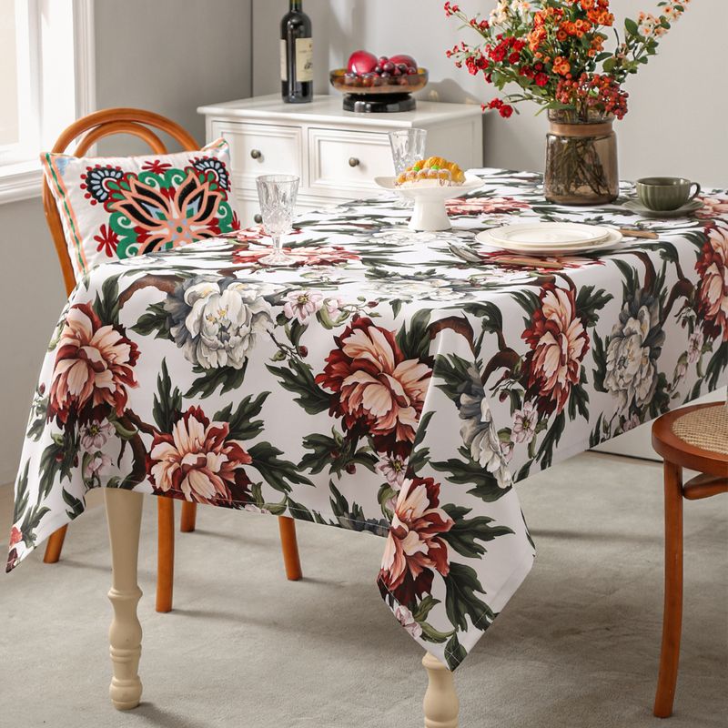 Artistic Table Runner - Oil Painting Style, Heat-Resistant & Non-Slip, For Dining Table, Coffee Bar Or Home Decor (132 * 132cm, 4 Colors)​_voghion.com