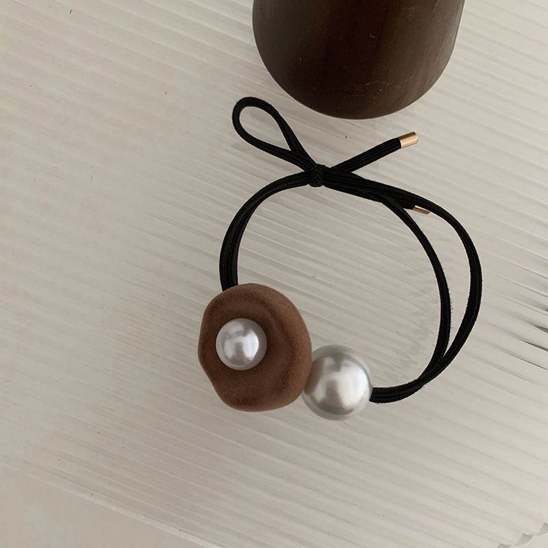 Samtteil ~ einfaches Haarband Kopfschmuck hochelastisches Haargummi Haarschmuck Hinterkopf Hochsteckfrisur Haarseil Südkorea Perlengummiband_voghion.com