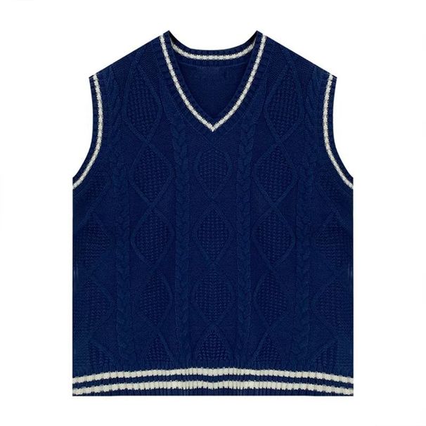 Vêtements pour hommes, gilet de style universitaire, gilet tricoté, veste pull femme, printemps automne hiver, style paresseux, haut ample, étudiant_voghion.com