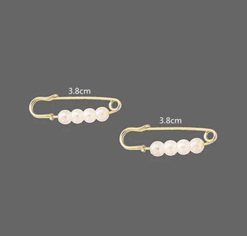 2PC Bund Pin Zubehör Gute Qualität Perlen Kristall Gold Brosche Taille Tighten Anti Exposed Safty Pins_voghion.com