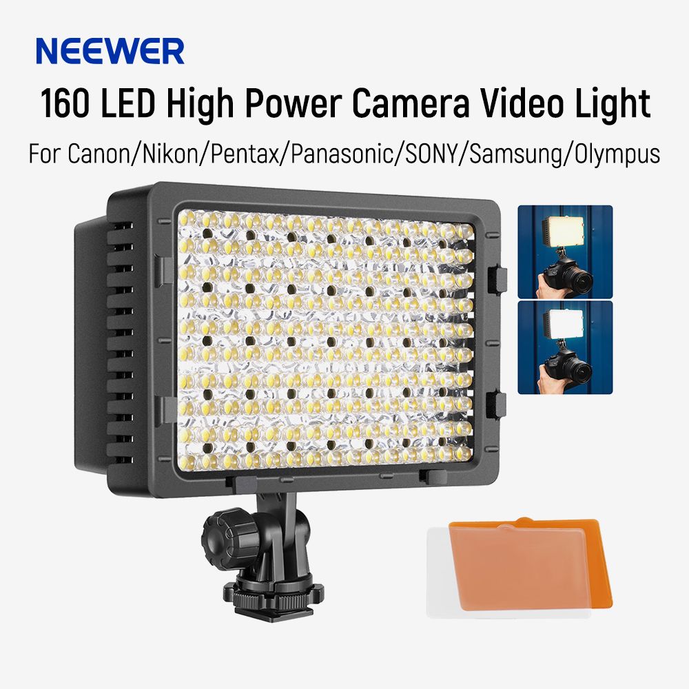 Neewer 160 CN-160 Dimmable Ultra High Power Panel Camera / Camcorder Video Light, LED Light For Digital SLR Cameras_voghion.com