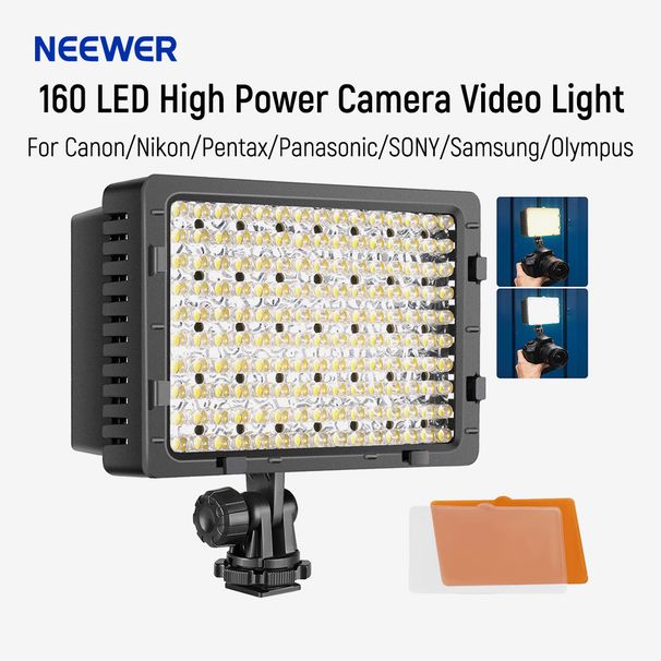 Neewer 160 CN-160 Dimmable Ultra High Power Panel Camera / Camcorder Video Light, LED Light For Digital SLR Cameras_voghion.com