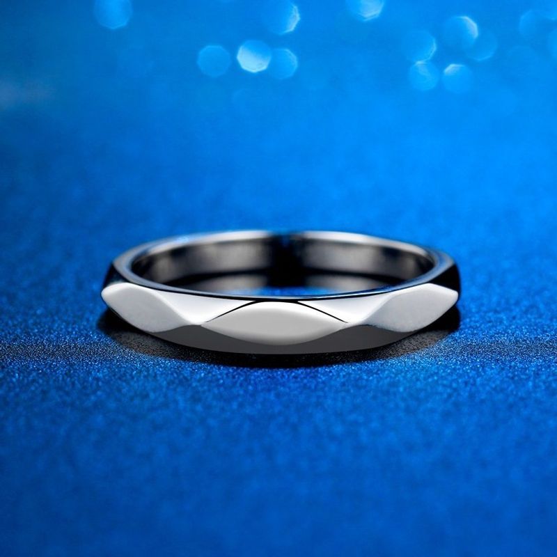 Anello di moissanite di alta qualità per uomo con diamanti simulati a forma di Ling da un carato, in argento sterling, per coppia_voghion.com