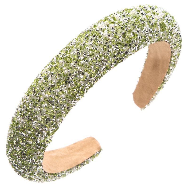 Noua modă europeană și americană lumină lux complet diamant perlă bandă de păr femei stil coreean spălare facială caciula_voghion.com