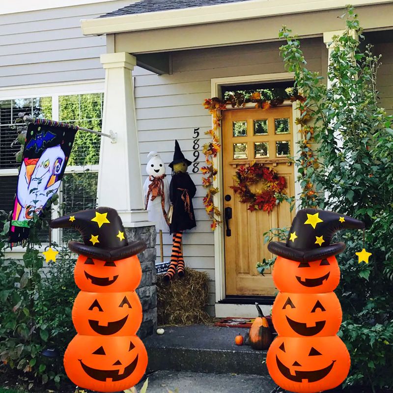 Decoraciones para fiestas de Halloween y Navidad: Calabaza y fantasma inflables de 60 cm y 56 cm, divertida decoración para interiores y exteriores._voghion.com
