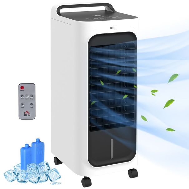 HOMCOM 26' Evaporative Air Cooler With Ice Packs, 3-In-1 Ice Cooling Fan, Portable Swamp Cooler With Water Tank, Timer, 90° Oscillating, Remote, For_voghion.com
