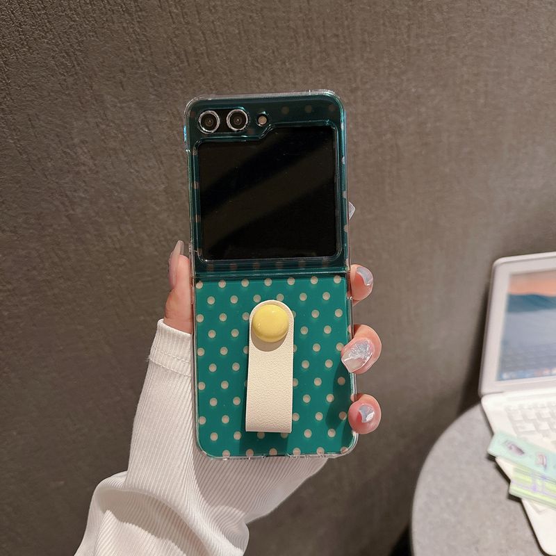 Wave dot ring buckle for Galaxy zflip6 mobile phone case Samsung zflip3/4/5 generation folding protective case_voghion.com