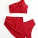 Damenbekleidung Badeanzug Split Bikini Einfarbig Einschultriger Badeanzug Weibliches Stückset_voghion.com