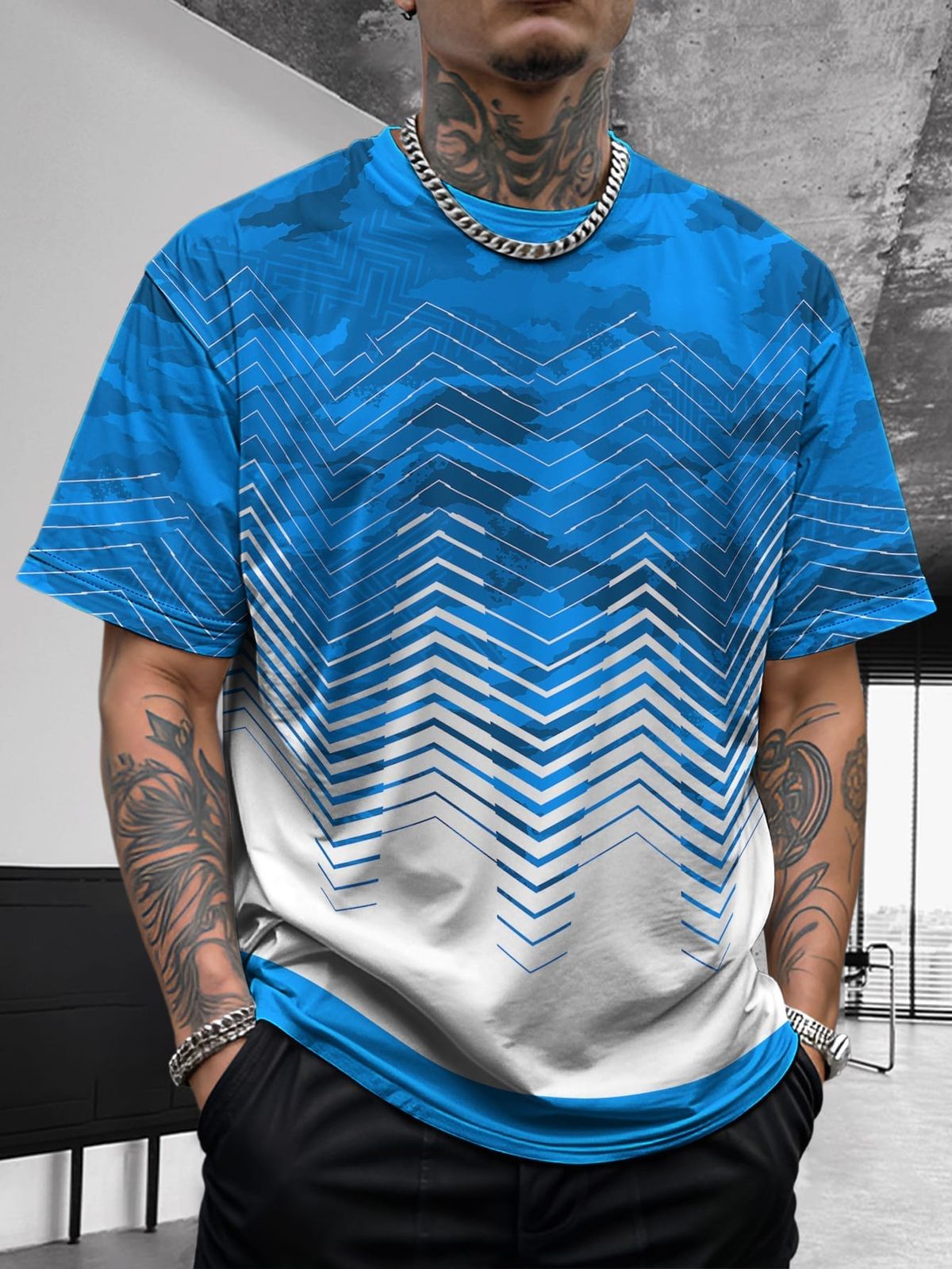 Summer New Men's Contrasting Color Street Style Patchwork Fashionable Casual Breathable Versatile Short Sleeved Shirt_voghion.com