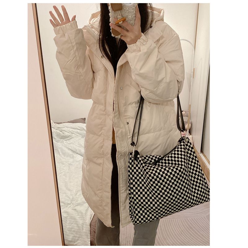 Chessboard grid large capacity women's 2024 new versatile shoulder student fashion niche bag, crossbody bag_voghion.com