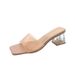 New Women's Transparent Flip-flops With Thick, Ultra-high Heels, Square Heads And Exposed Toes_voghion.com
