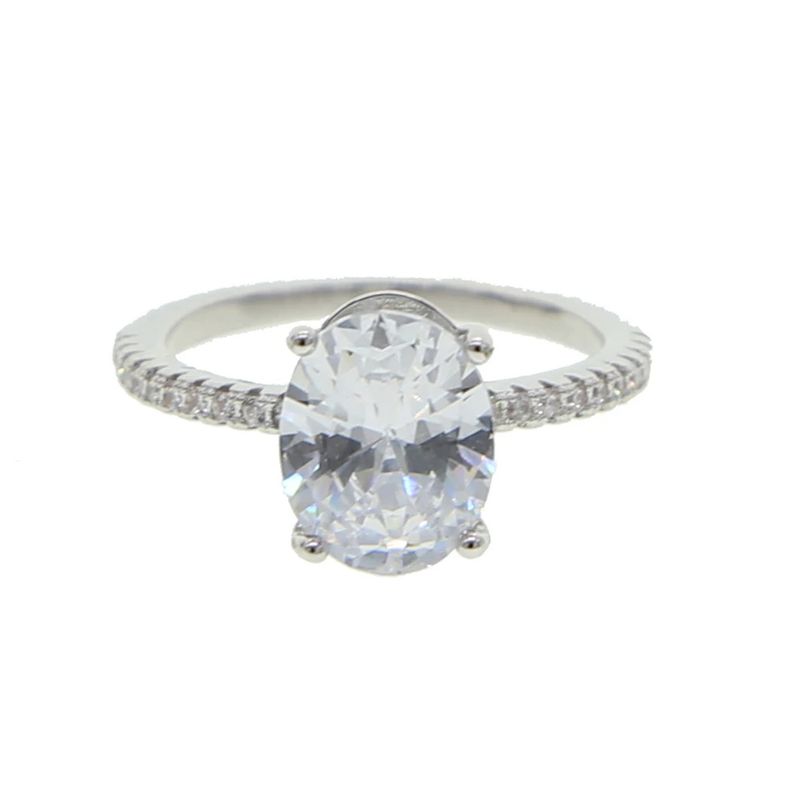 Pave Micro Oval Zircon Style Pigeon Egg Diamond Large Luxury Ring_voghion.com