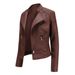 Dameskleding dames leren jas dames korte jas slim fit dunne leren jas dames motorpak_voghion.com