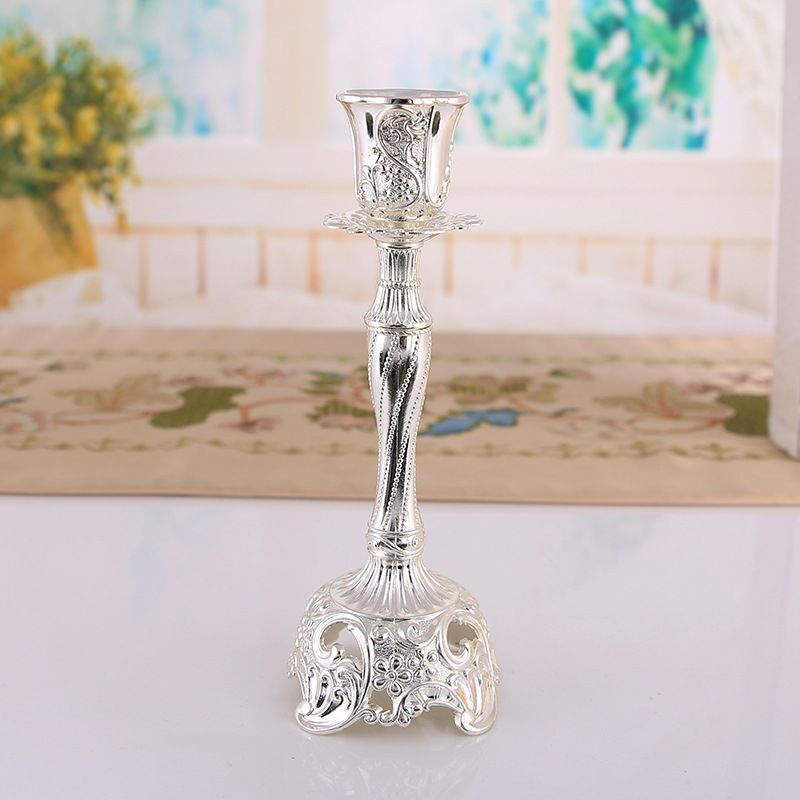 Creative European style gemstone flower single head candlelight dinner candle holder decoration new romantic luxury wedding candle holder_voghion.com