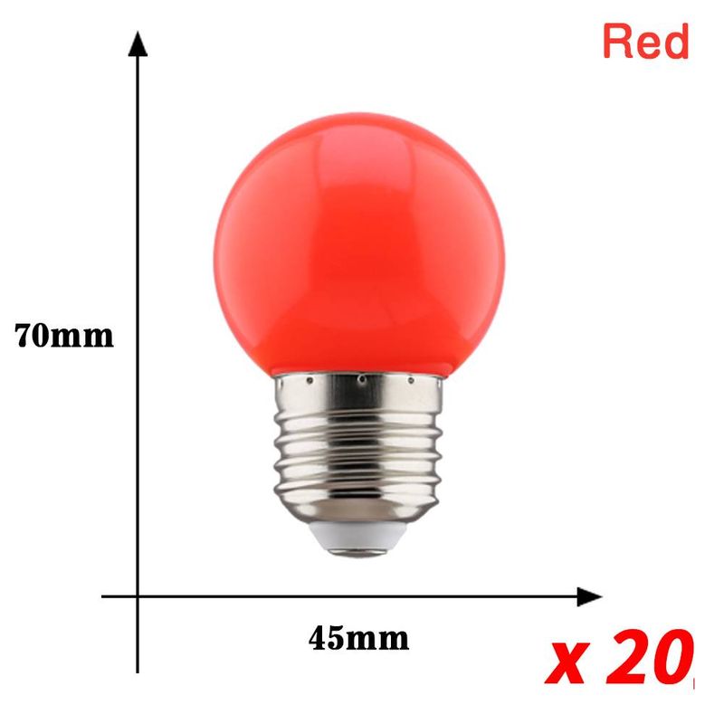 10 bombillas LED de colores G45 E27 220 V, luz roja, amarilla, azul, verde, rosa, naranja y blanca, para Navidad, bodas, luz nocturna para interiores_voghion.com