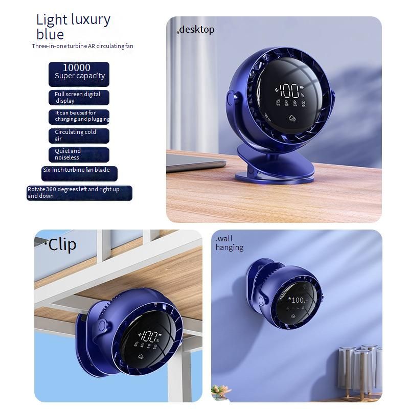 Clip-bureauventilator - USB-oplaadbaar en ultra stil (25 dB) voor kantoor/slaapzaal/nachtkastje met 90° verstelbare klem_voghion.com