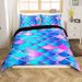 Capa de edredom para berço para meninos e meninas, capa de edredom com escamas de peixe, conjunto de cama Underwater World, conjunto de cama neon com 1 fronha para decoração de quarto_voghion.com