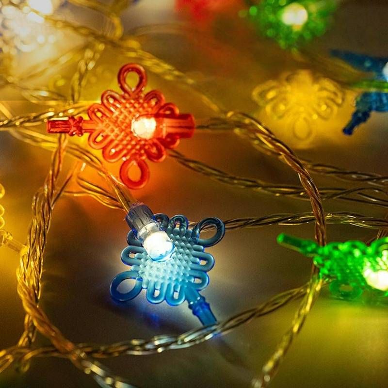 Festive LED String Lights With Chinese Red Lanterns, Fish & Knot Designs - Indoor/Outdoor Holiday Decorations For Spring Festival & Christmas​_voghion.com